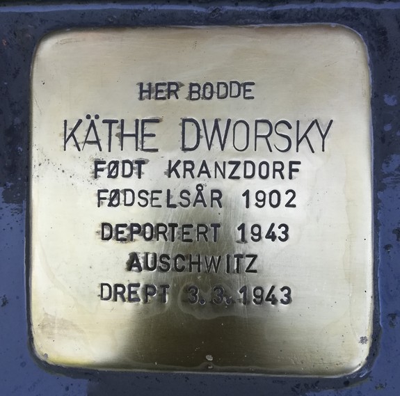 Käthe Dworskys snublestein.