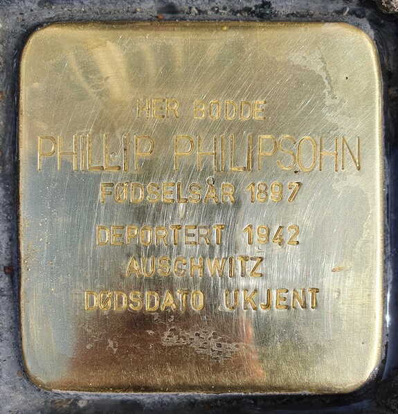 Phillip Philipsohns snublestein i Trondheim.